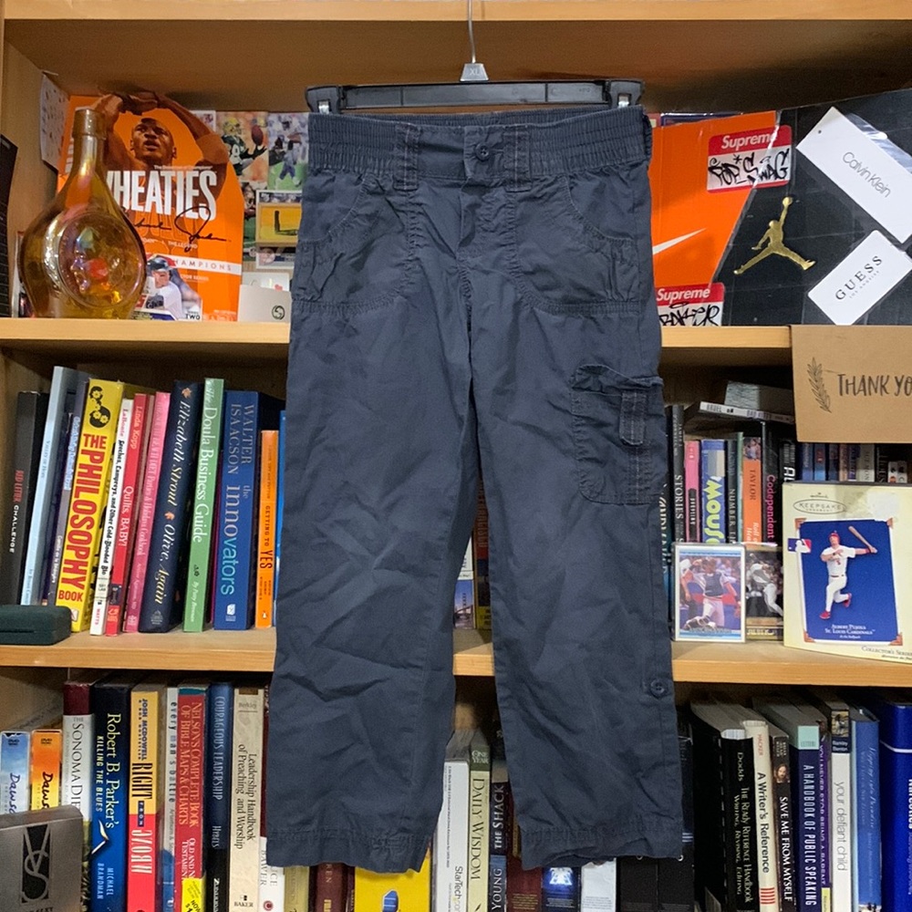 OLD NAVY-kid’s gray cotton stretch waistband cargo pants